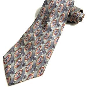 Men's Vintage 100% Italian Silk Tie Diamond & Paisley Motif